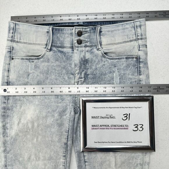 Apt 9 Jeans Womens 8 Petite Ankle Tummy Control Acid Wash Stretch Denim Cuffed - Picture 7 of 12